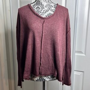 Project Social T Pullover Long Sleeve Faded Red Shirt M